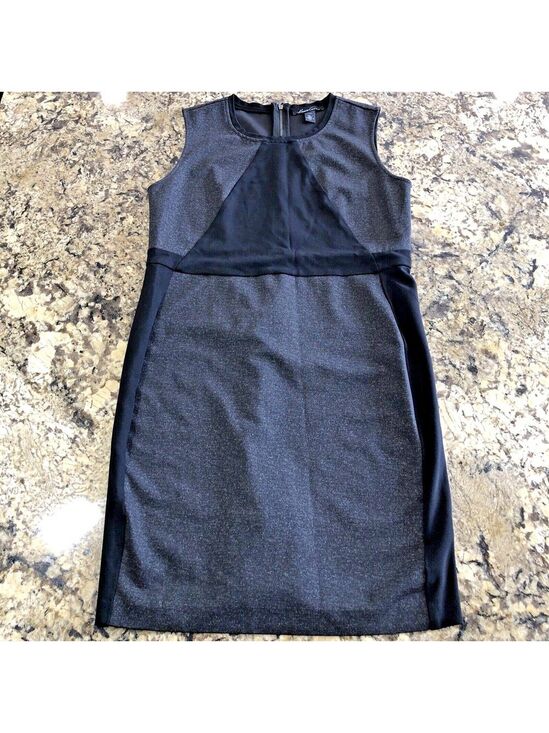 Kenneth Cole Dresses & Skirts - Large Kenneth Cole Womens Dress Black And Grey Zipper Back Knee Length Stretchy